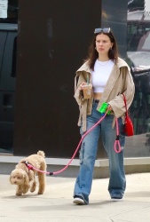 Millie Bobby Brown - Out for a walk with fiancé Jake Bongiovi, her dog and friends - New York City - April 19, 2024